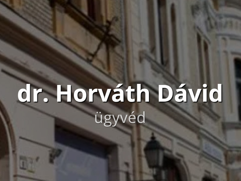 dr. Horváth Dávid ügyvéd